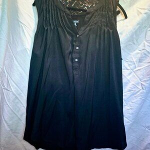 Indigo Rose Black Lace Detailing Blouse Size 2X
